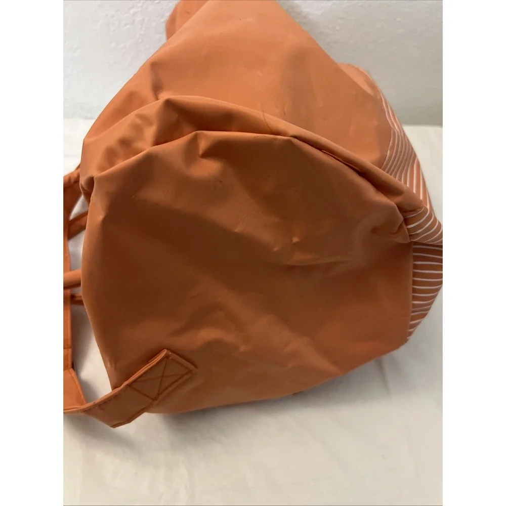 Vintage Jordache Duffel Bag Orange White Striped Retro 80s 90s ORIGINAL Zipper